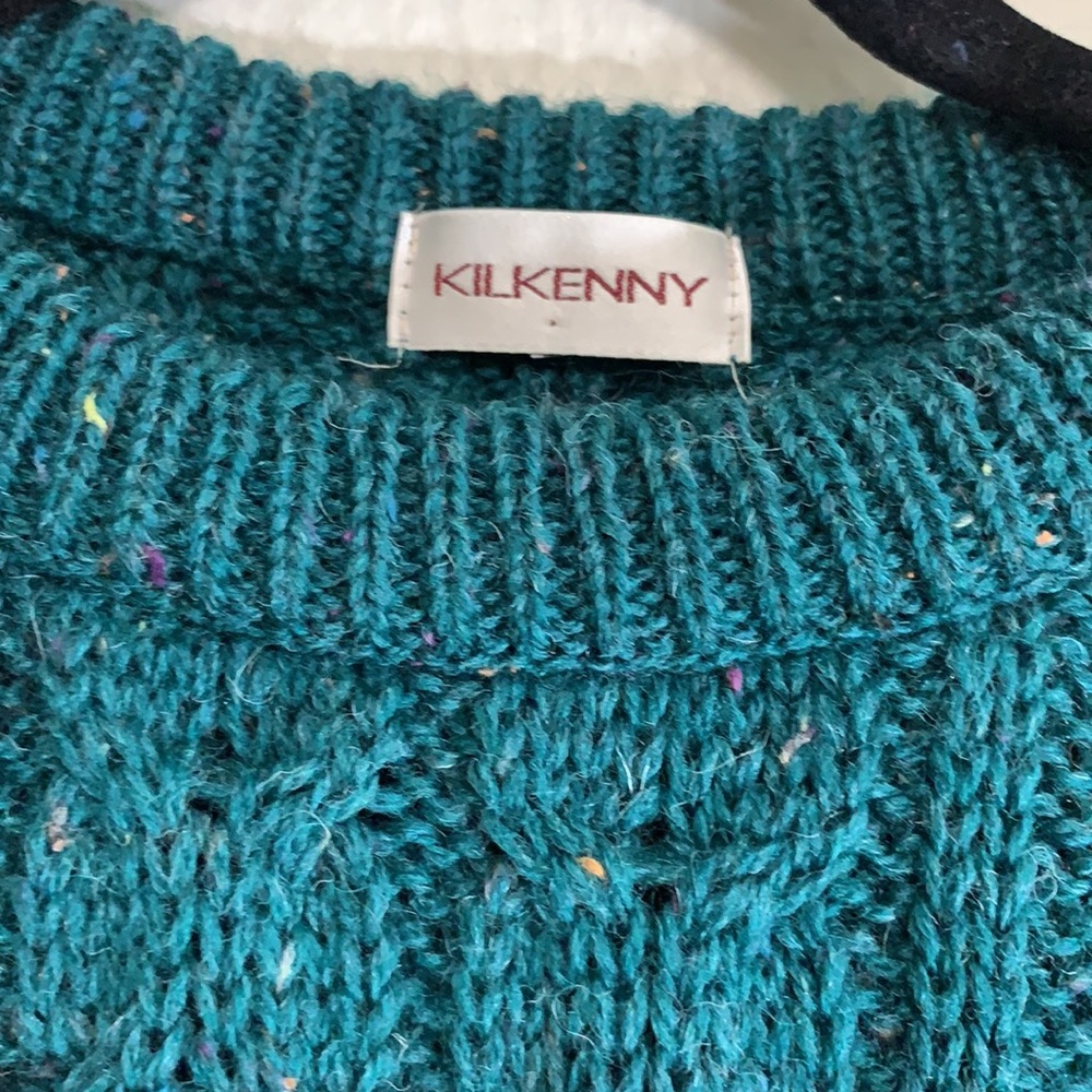 Vintage Teal Cable Knit Sweater - Picture 3 of 6